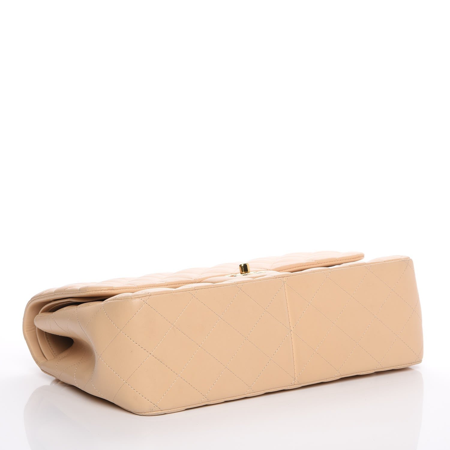 Chanel Lambskin Quilted Jumbo Double Flap Beige Clair 4 of 14