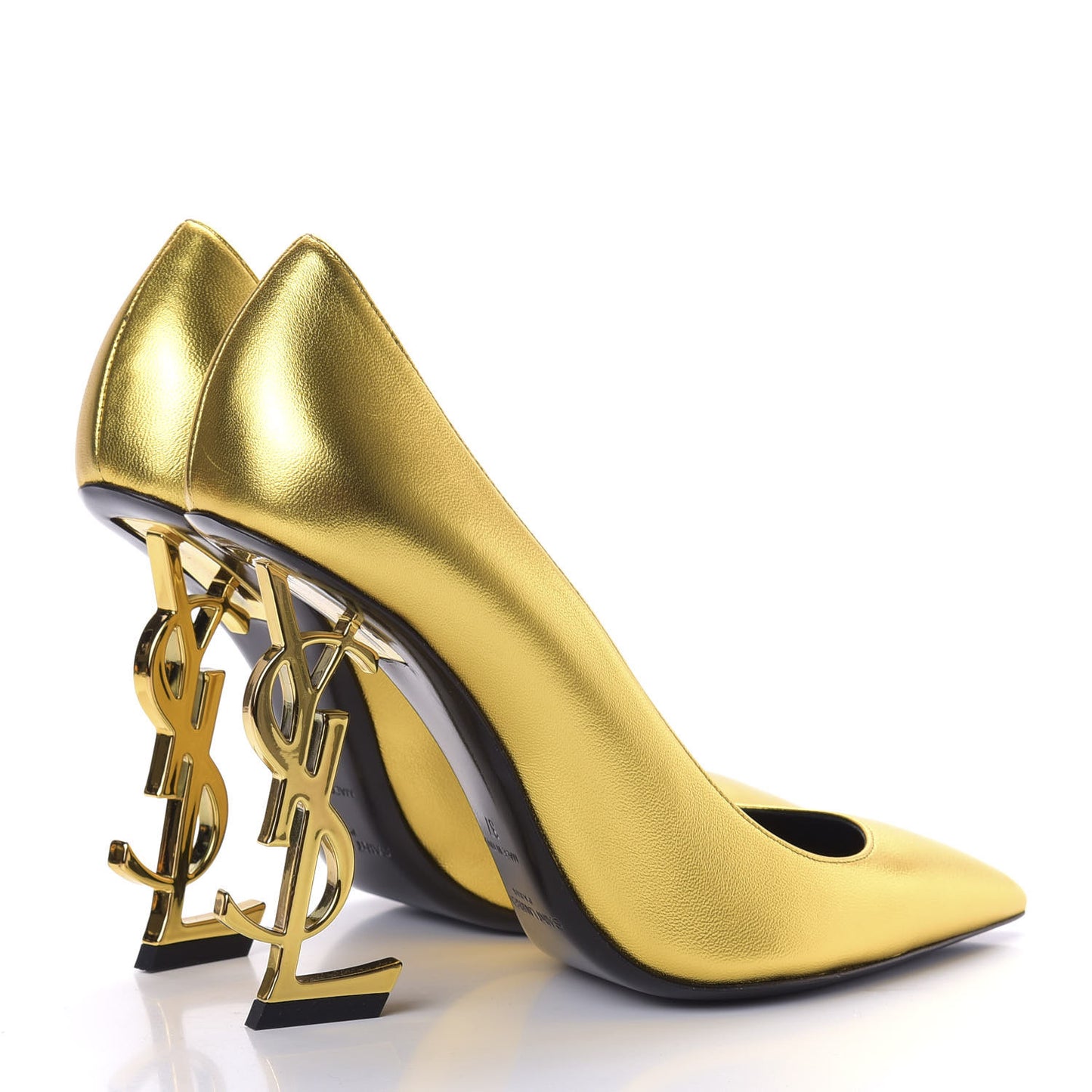 Metallic Calfskin Opyum 110 Pumps 37 Oro