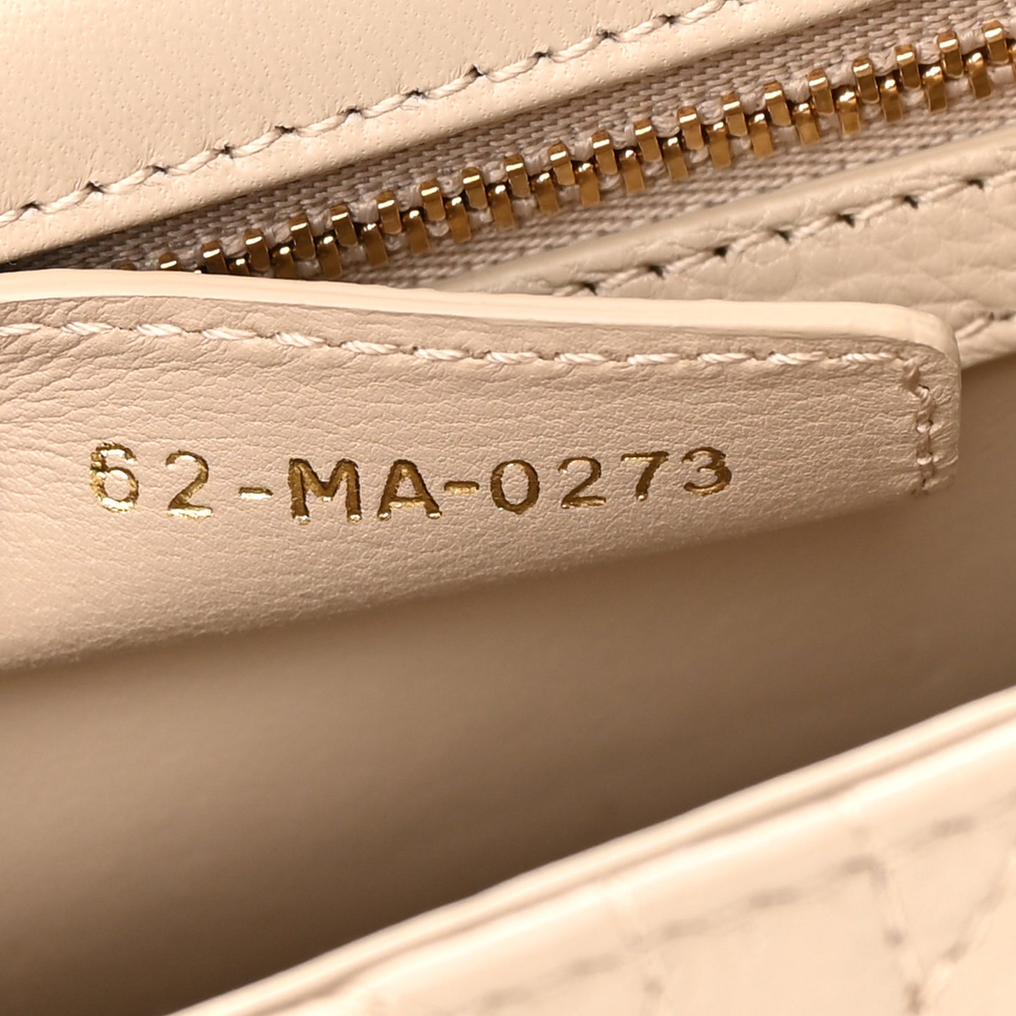 Calfskin Cannage Medium Caro Bag Beige