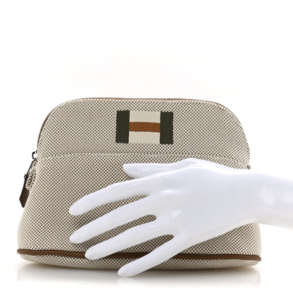 Hermes Cotton Canvas Mini Bolide Casaque Travel Cosmetic Pouch Grege 2 of 7