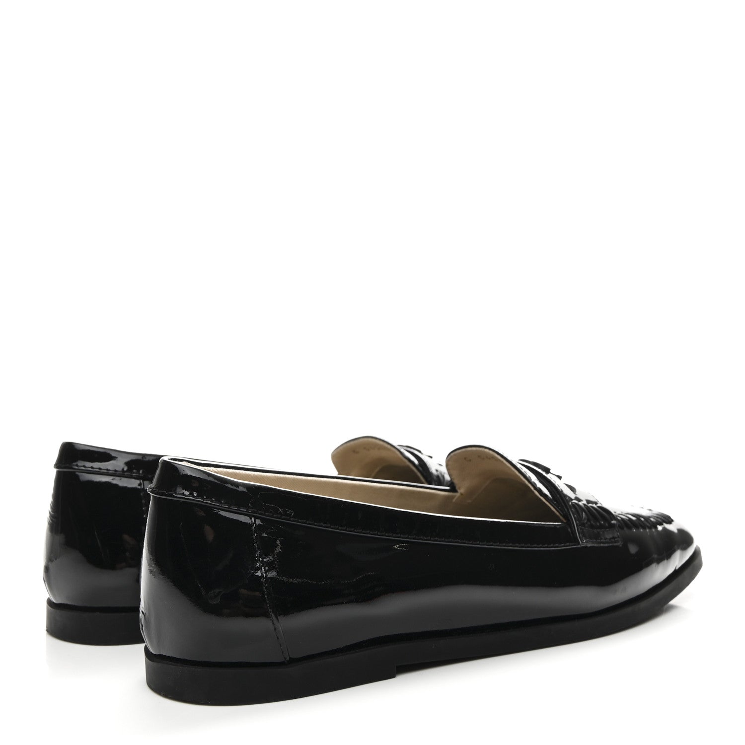 Chanel Patent CC Mocassin Loafers 38 Black 5 of 9