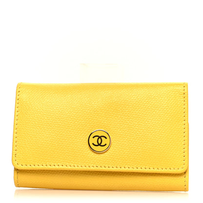 Chanel Grained Calfskin CC Button 6 Key Holder Yellow 1 of 8
