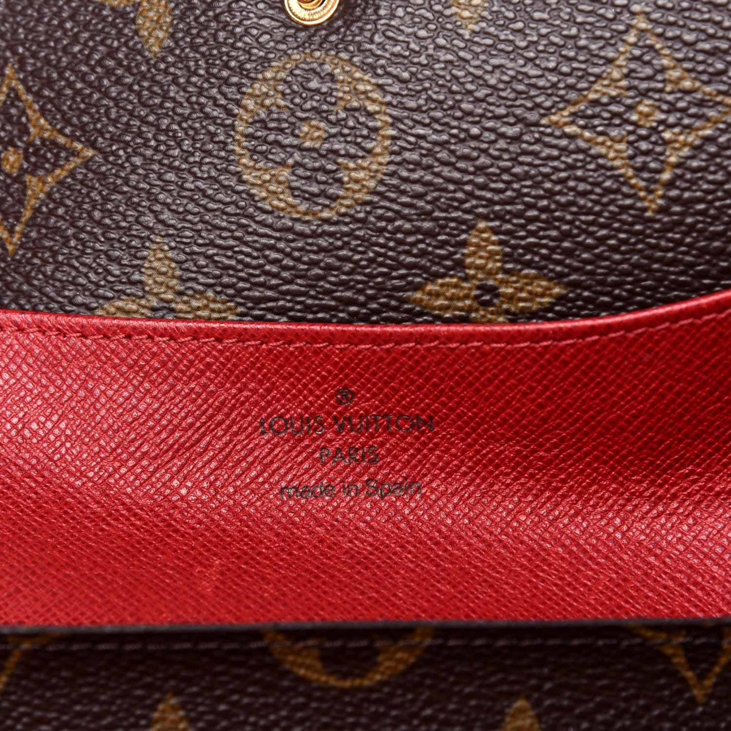 Louis Vuitton Monogram Emilie Wallet Red 6 of 6