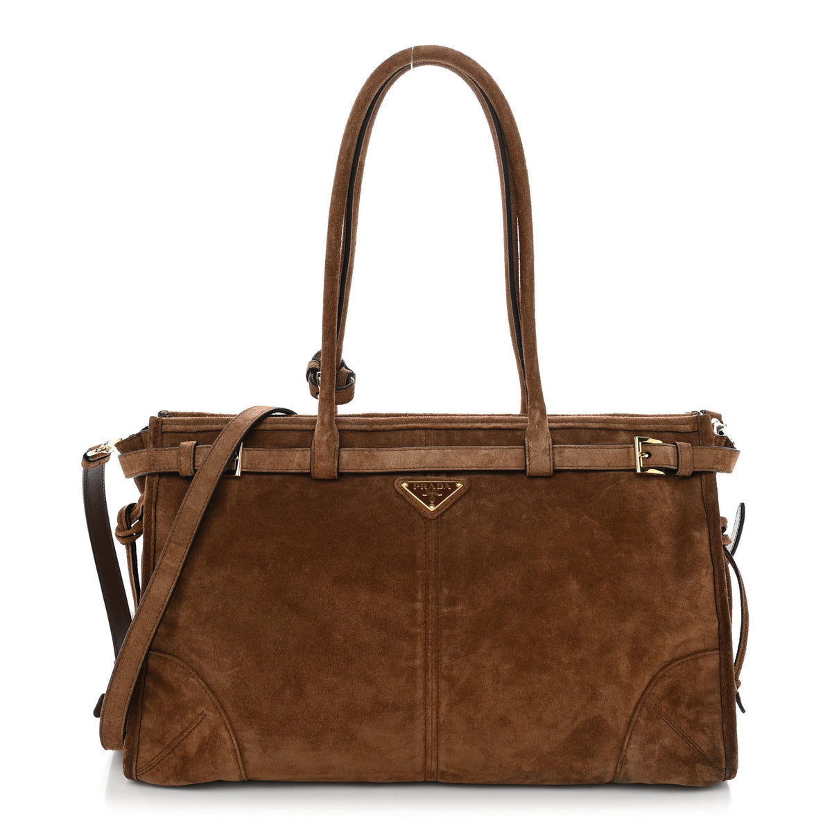Suede Large Bonnie Shoulder Bag Cocoa Brown