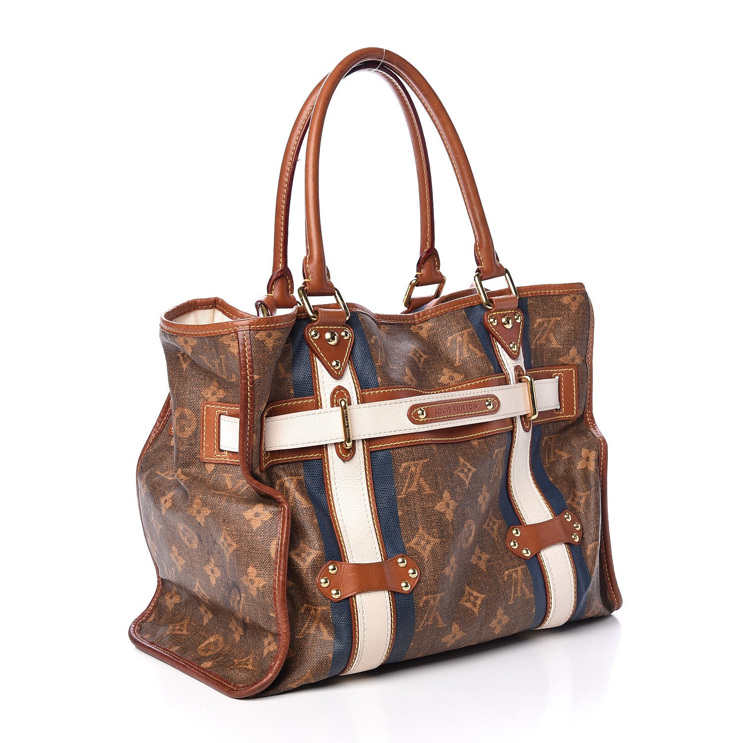 Louis Vuitton Monogram Rayures Tisse Sac GM Blue 3 of 12