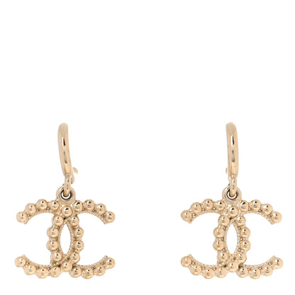 Chanel Metal Bead CC Drop Earrings Gold 1 of 4