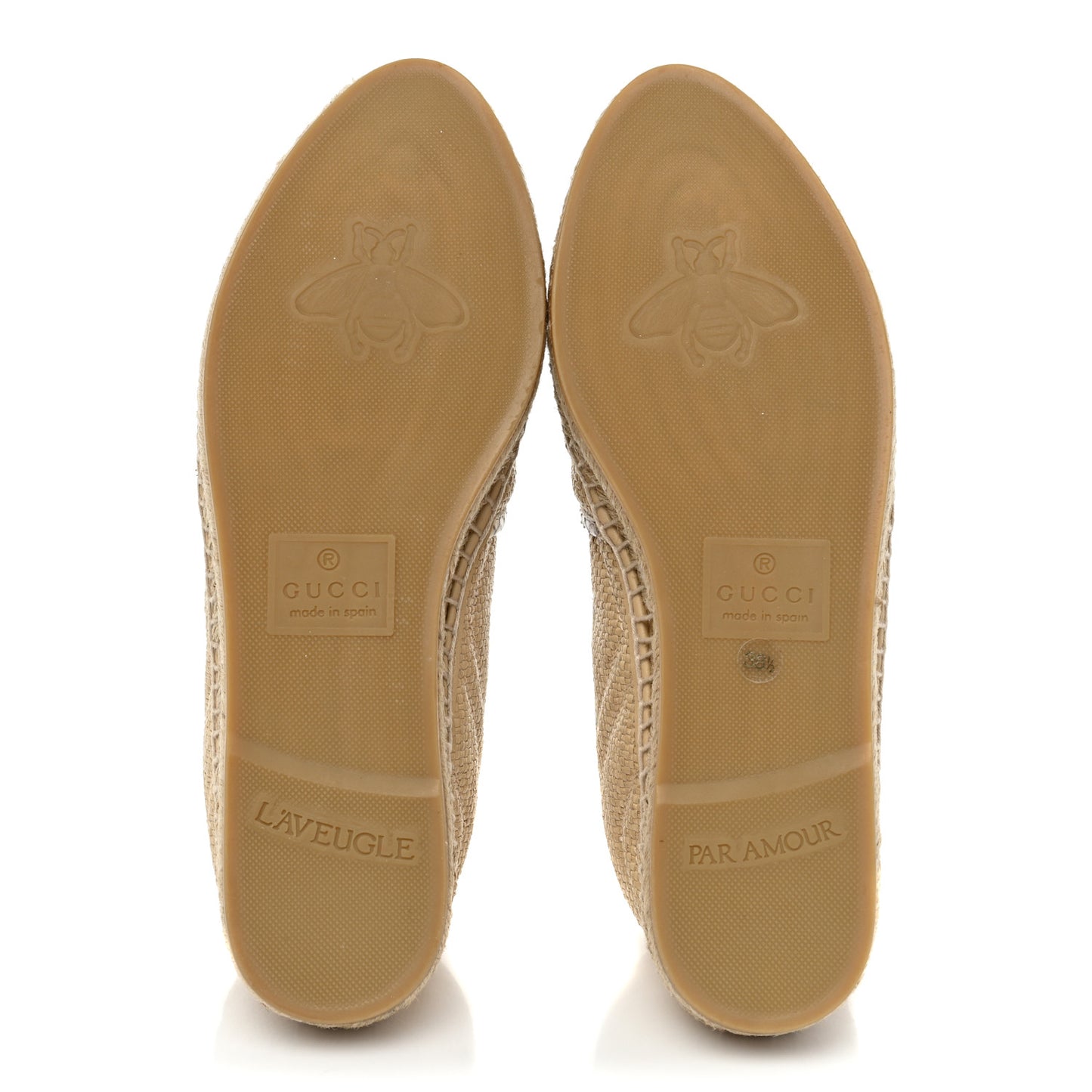 Straw Elaphe Matelasse GG Marmont Espadrilles 38.5 Natural Cream Brown