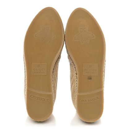Gucci Straw Elaphe Matelasse GG Marmont Espadrilles 38.5 Natural Cream Brown 5 of 10