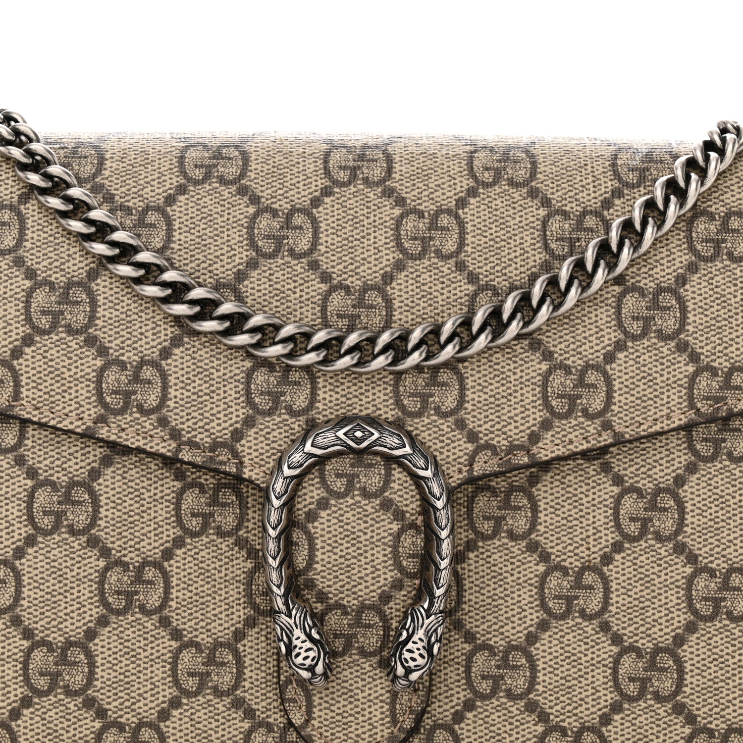 Gucci GG Supreme Monogram Mini Dionysus Chain Wallet Beige Taupe 8 of 16