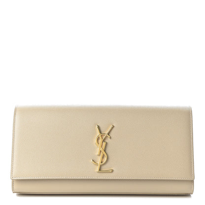Saint Laurent Grain De Poudre Classic Monogram Cassandre Clutch Nude 1 of 9