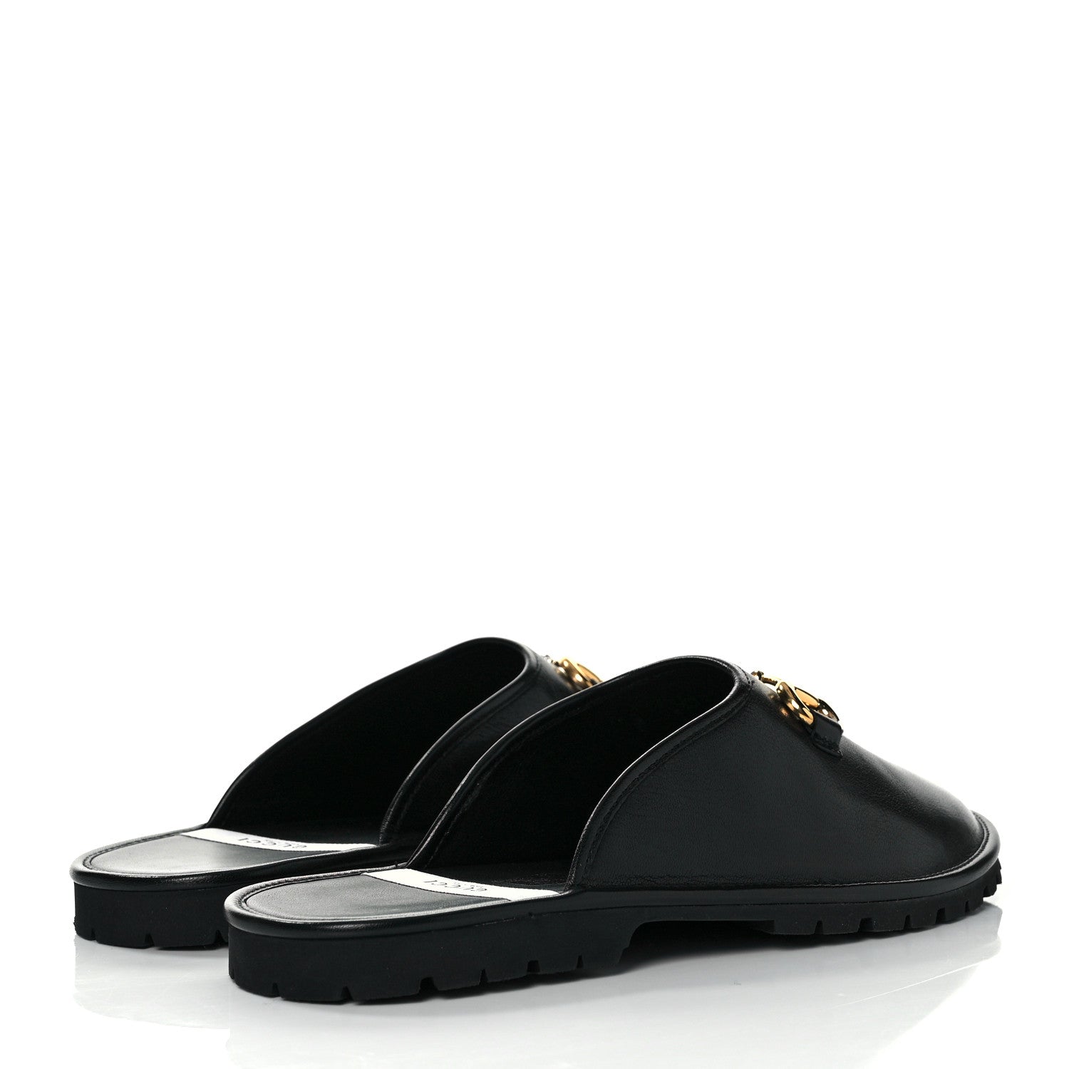 Gucci Goatskin Mens Horsebit Lug Sole Slippers 11 Black 4 of 8