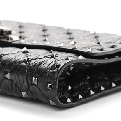 Valentino Garavani Craquele Nappa Rockstud Spike Wallet on Chain Black 8 of 8