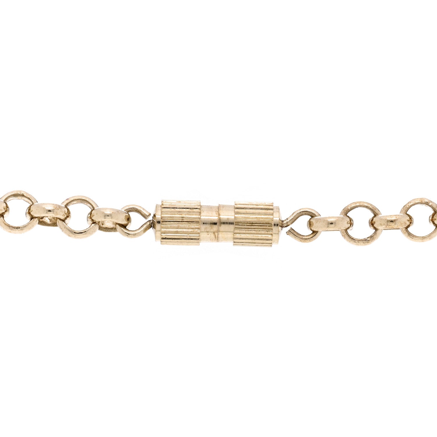Fendi Metal Crystal Charms Identification Necklace Gold 5 of 7
