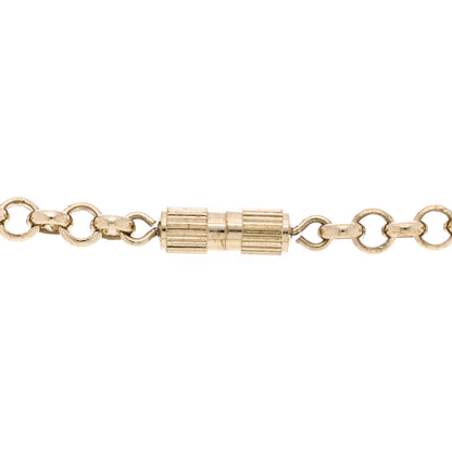 Fendi Metal Crystal Charms Identification Necklace Gold 5 of 7