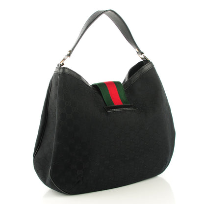Gucci Monogram Large New Ladies Web Hobo Black 3 of 7