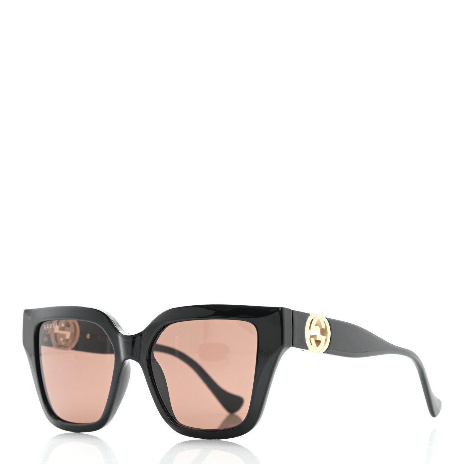Gucci Acetate Square Frame Chain Sunglasses GG1023S Black 1 of 8