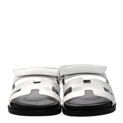 Hermes Calfskin Womens Chypre Sandals 38 White 2 of 8
