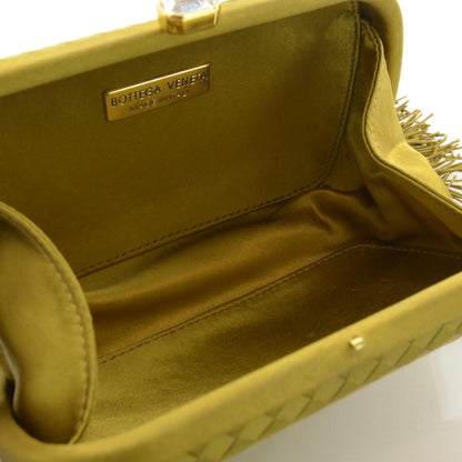 Bottega Veneta Silk Woven Intrecciato Tassel Clutch Green 6 of 6