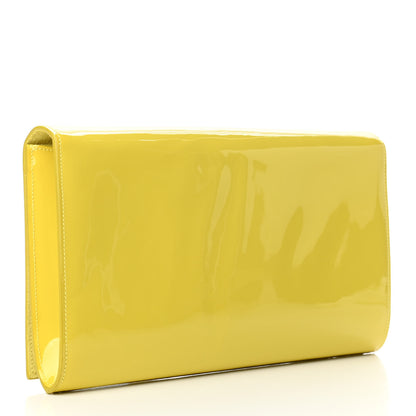 Saint Laurent Patent Calfskin Monogram Large Belle De Jour Clutch Yellow 2 of 4