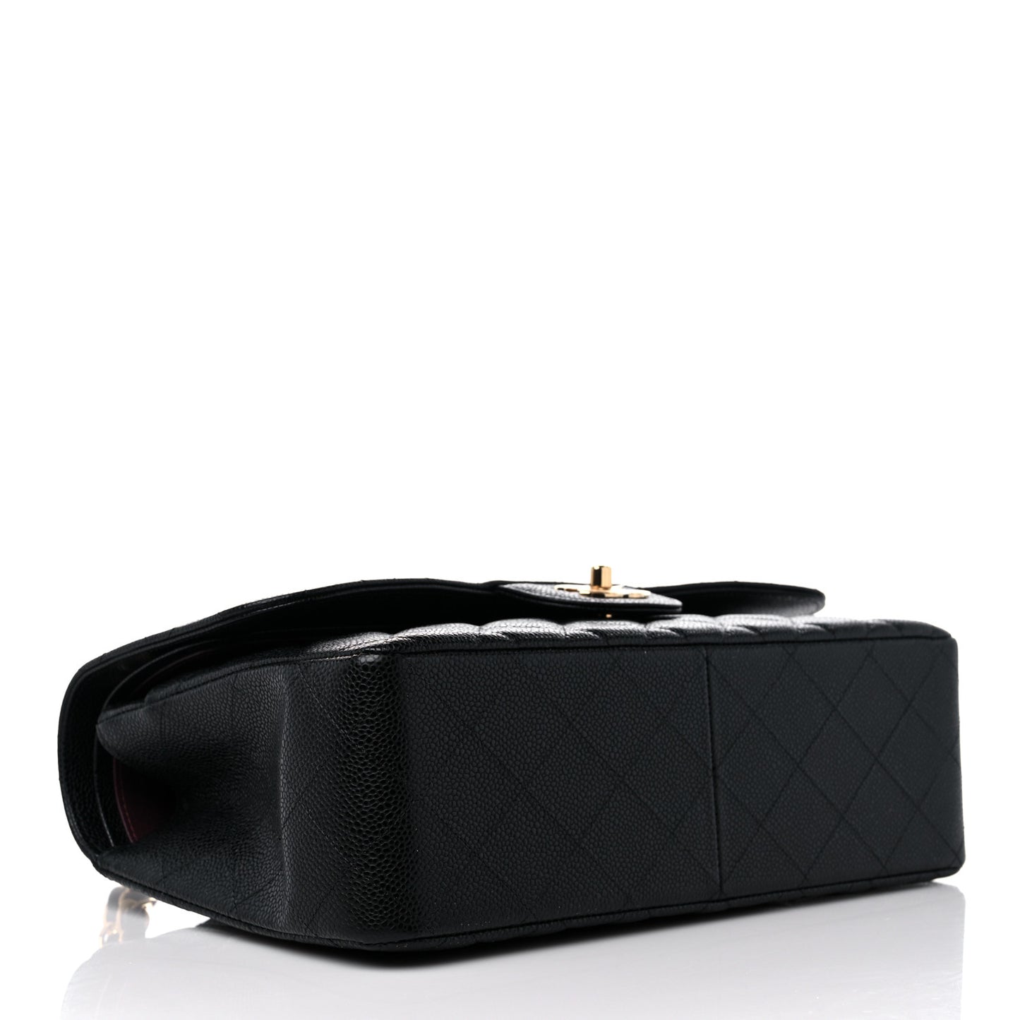 Caviar Quilted Jumbo Double Flap Black