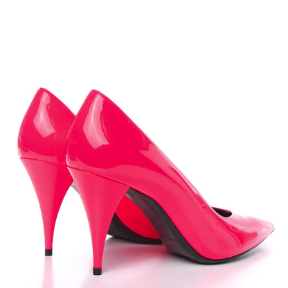 Saint Laurent Patent Calfskin Kiki 85 Pumps 39 Neon Pink 4 of 9
