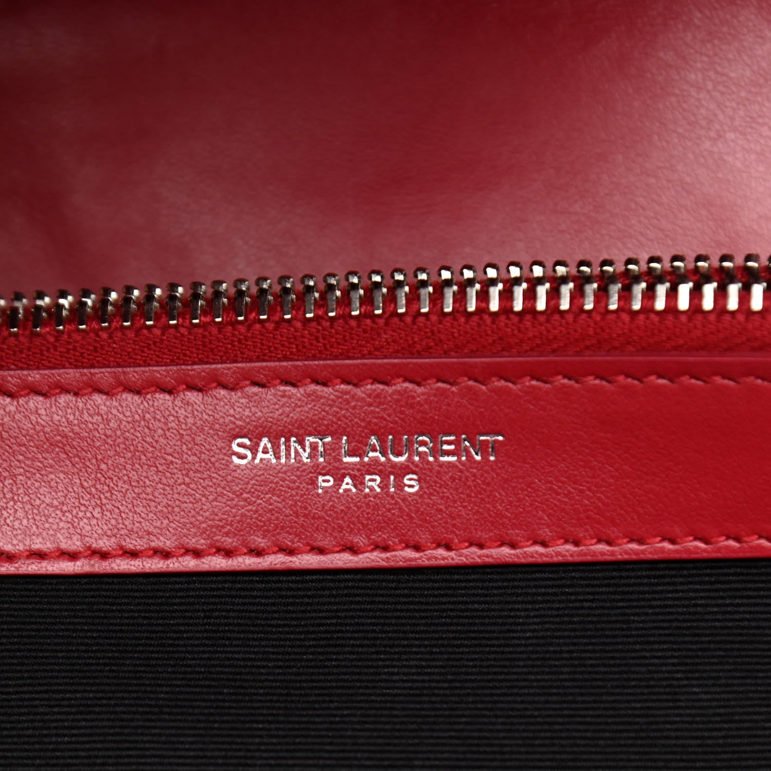 Saint Laurent Calfskin Y Quilted Monogram Medium Loulou Chain Satchel Lipstick Red 7 of 8