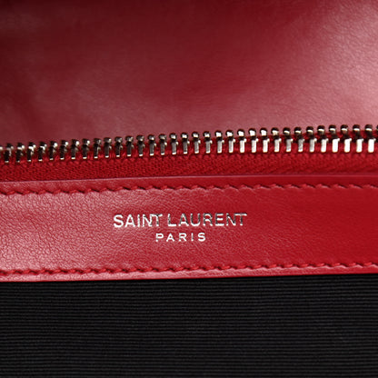 Saint Laurent Calfskin Y Quilted Monogram Medium Loulou Chain Satchel Lipstick Red 7 of 8