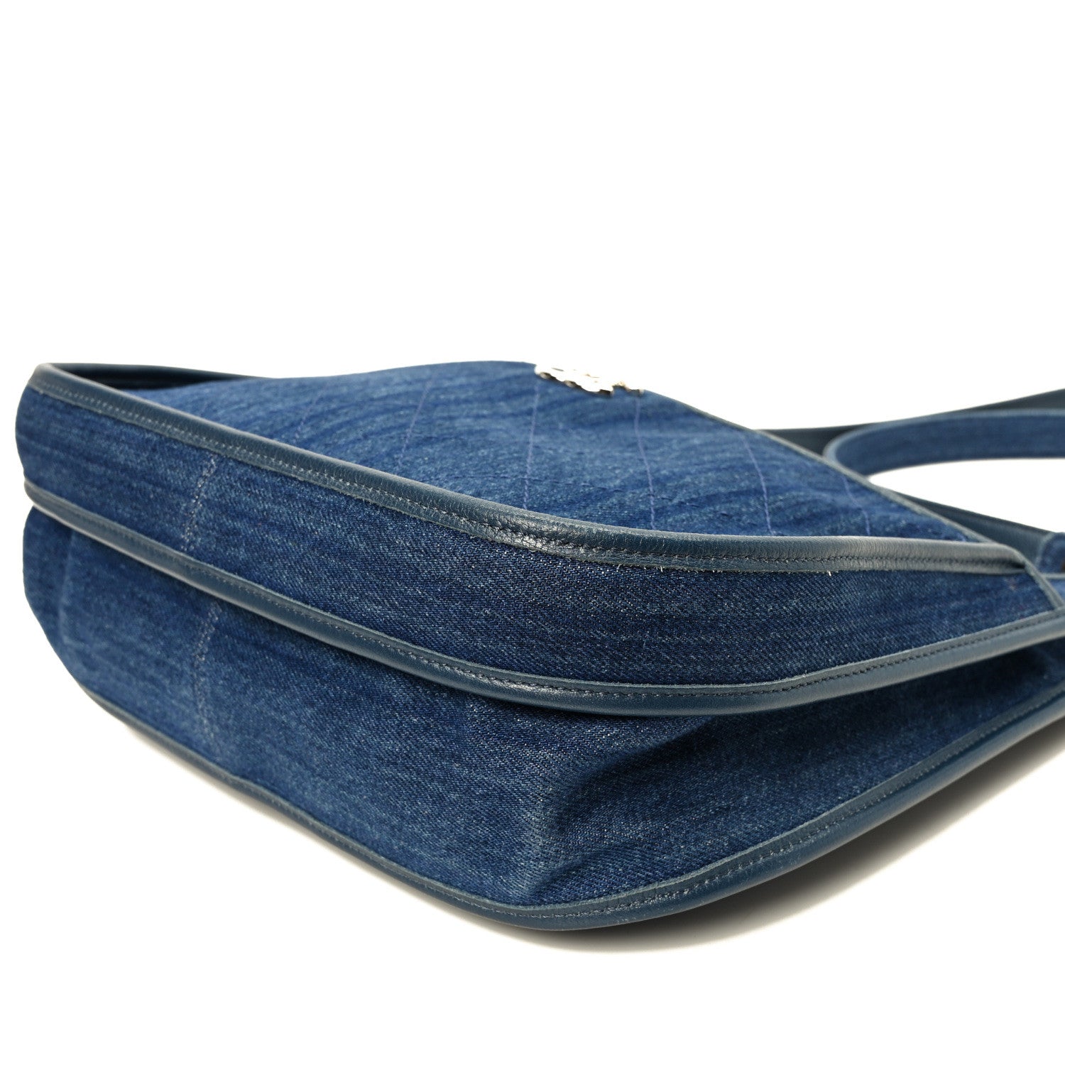 Chanel Denim Quilted Jungle Stroll Hobo Blue 10 of 10