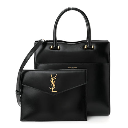 Saint Laurent SAINT LAURENT Shiny Calfskin Small Uptown Tote Black 1 of 10