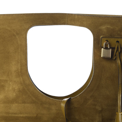 Tom Ford Suede Large Alix Padlock Zip Shoulder Bag Olive 10 of 10