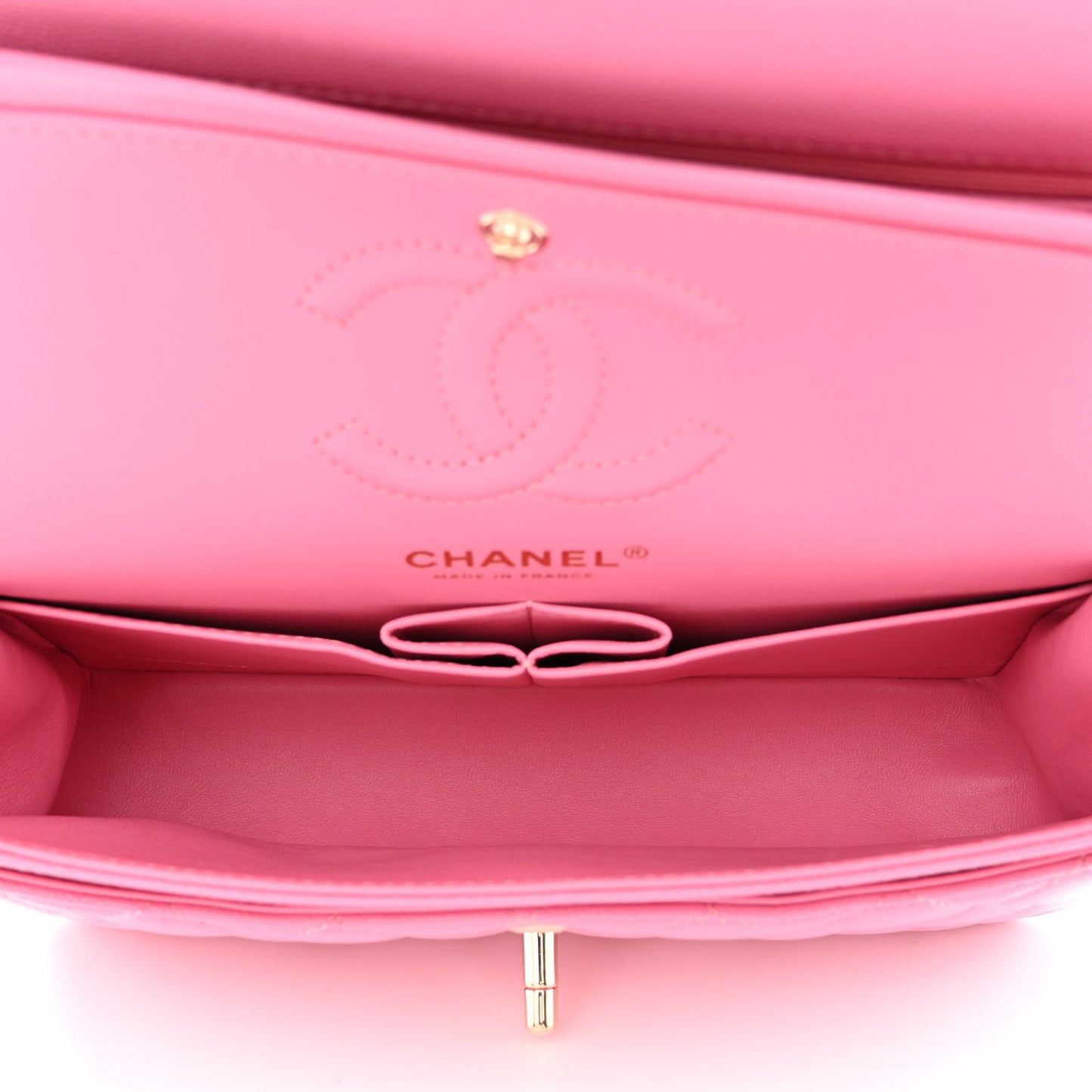 Caviar Quilted Small Double Flap Pink