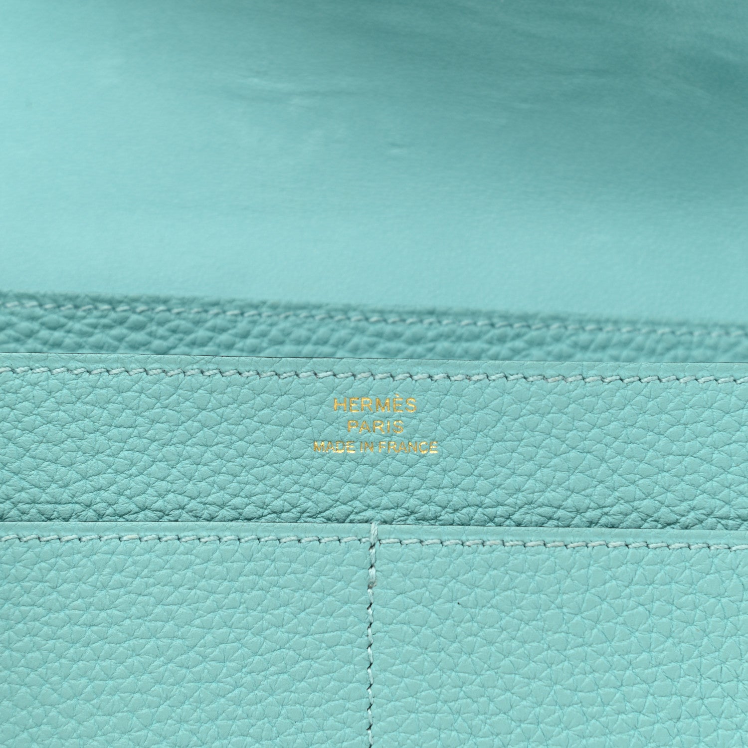 Hermes Taurillon Clemence Dogon Duo Wallet Blue Atoll 7 of 9