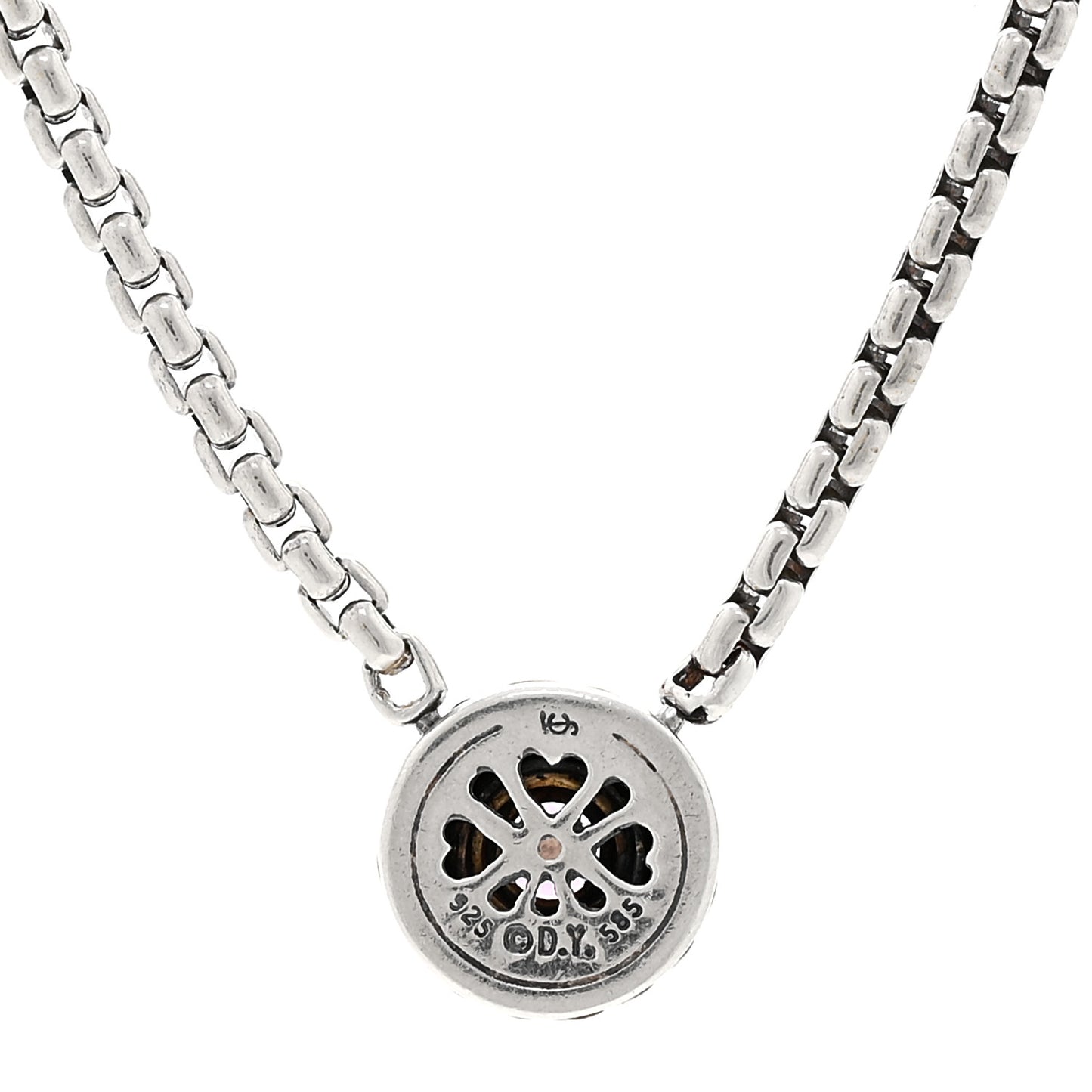 Sterling Silver 14K Yellow Gold Amethyst Cookie Necklace