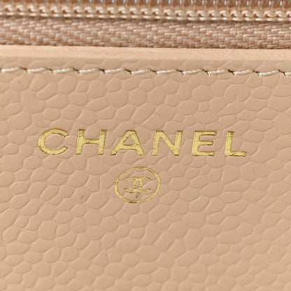 Chanel Caviar Quilted Wallet On Chain WOC Light Beige 6 of 10