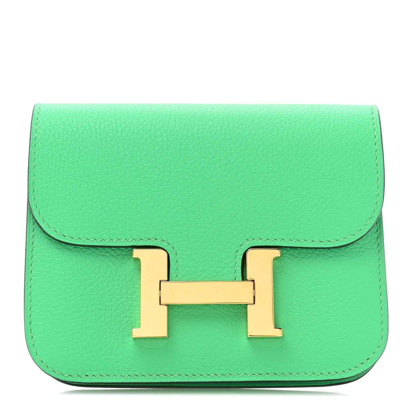 Evercolor Bi-Color Constance Slim Wallet Vert Comics Bleu Zellige