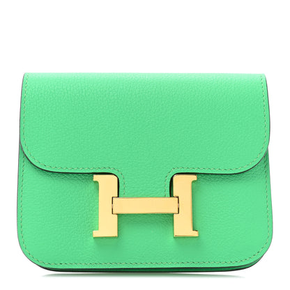 Hermes Evercolor Bi-Color Constance Slim Wallet Vert Comics Bleu Zellige 1 of 11