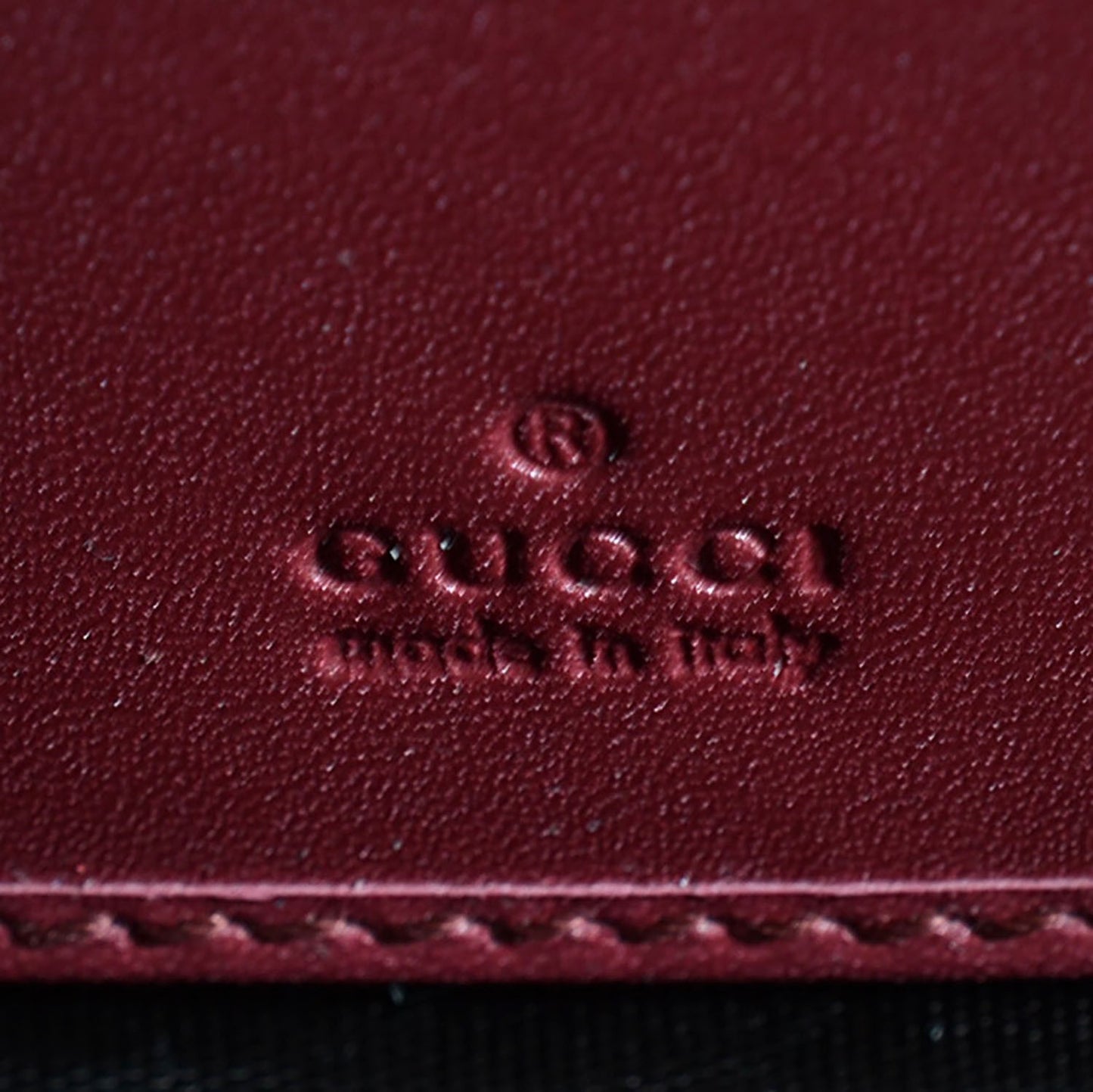 Shine Guccissima Margaux Calfskin Lovely Zip Around Wallet Tibet Red