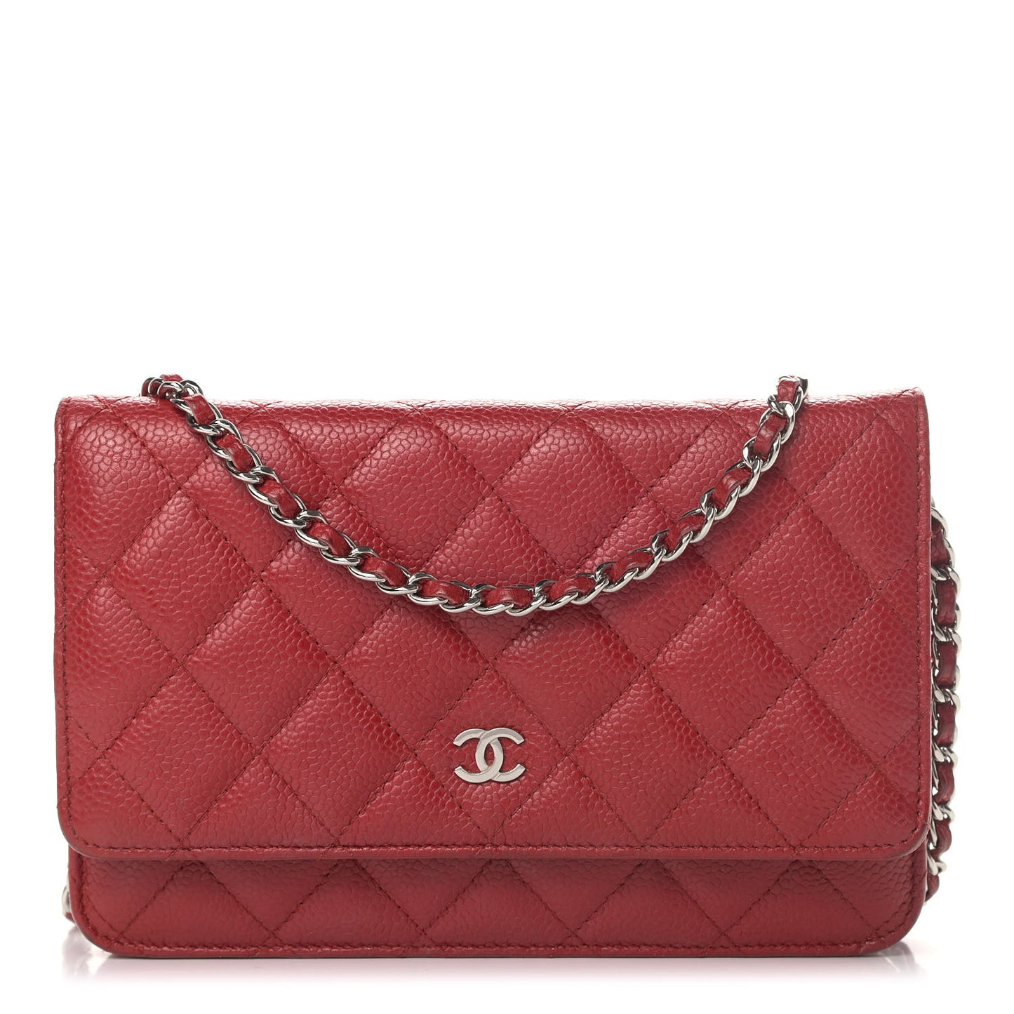 Caviar Quilted Wallet On Chain WOC Red