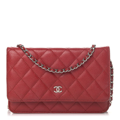 Chanel Caviar Quilted Wallet On Chain WOC Red 1 of 8