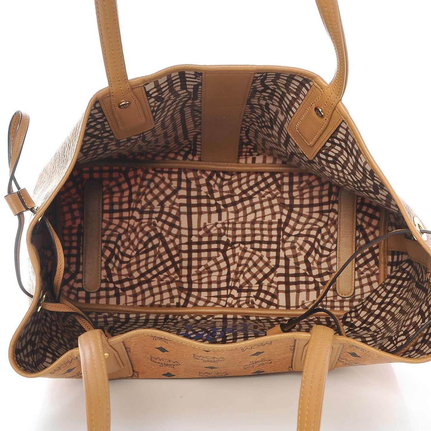 Visetos Medium Liz Reversible Shopper Tote Cognac