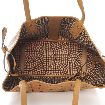 MCM Visetos Medium Liz Reversible Shopper Tote Cognac 10 of 14