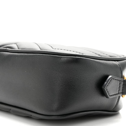Gucci Calfskin Matelasse Mini GG Marmont Chain Shoulder Bag Black 10 of 11