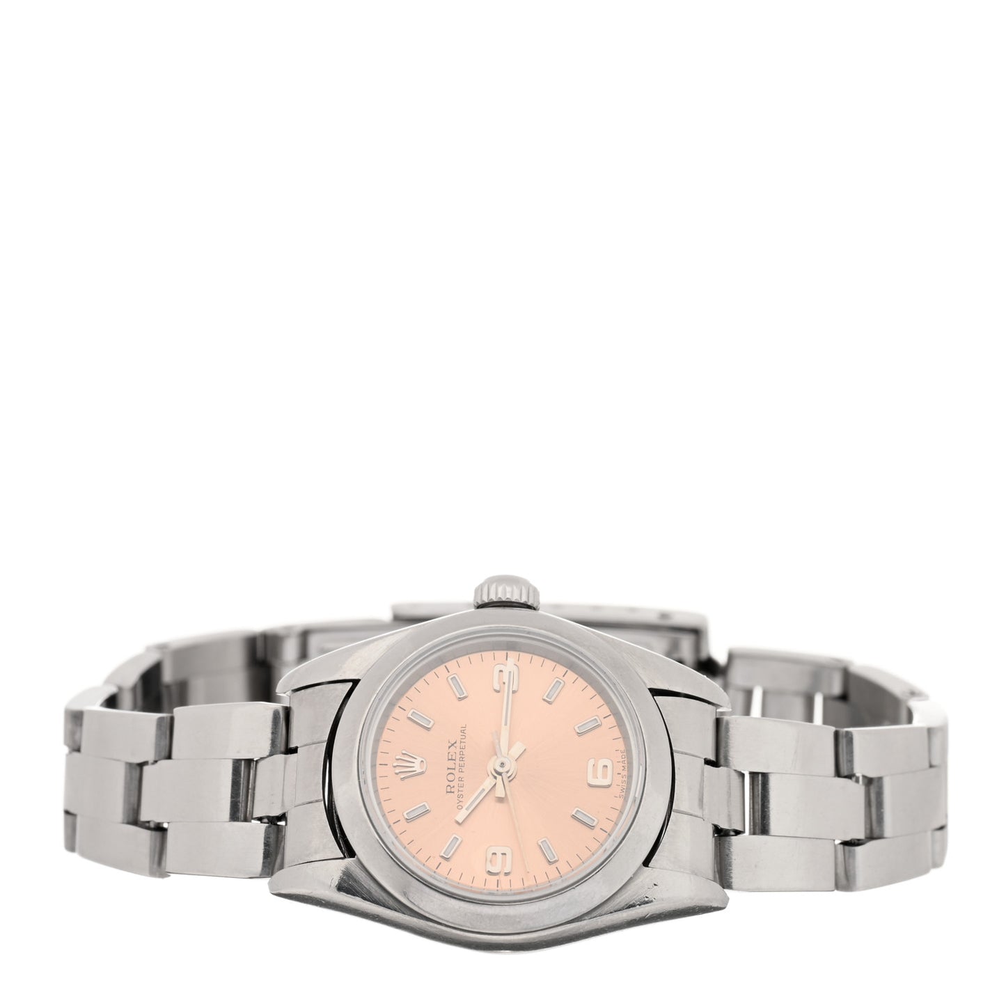 Stainless Steel 24mm Oyster Perpetual Watch Pink 76080