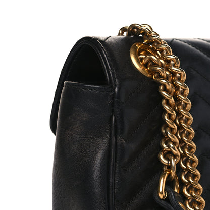 Gucci Calfskin Matelasse Small GG Marmont Shoulder Bag Black 10 of 10