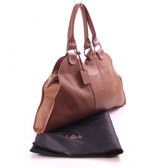 Fendi Calfskin Romano Selleria Diablo Shopper Camel 3 of 11