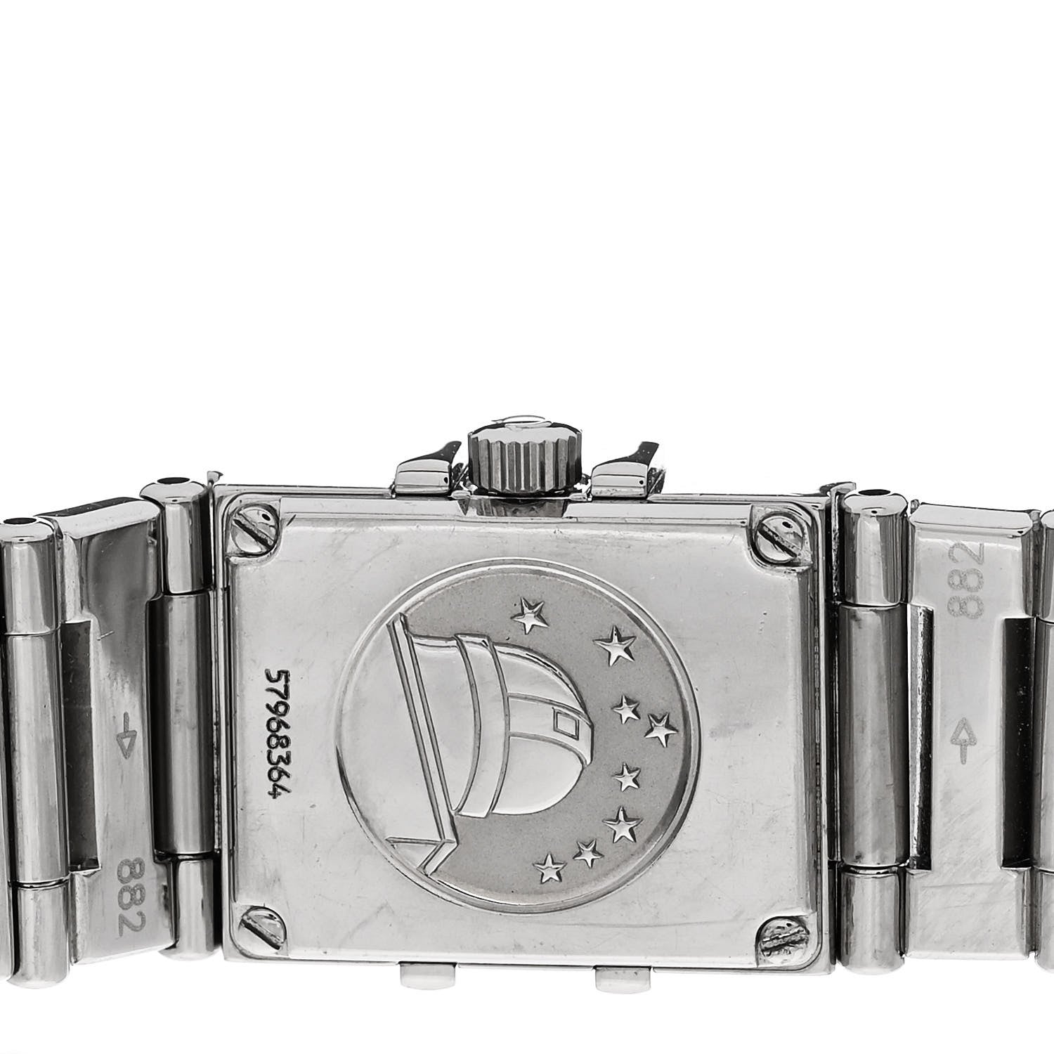 Omega Stainless Steel Diamond Bezel Blue Mother of Pearl 15mm Constellation Quadra Quartz Watch 1537.74.00 4 of 5