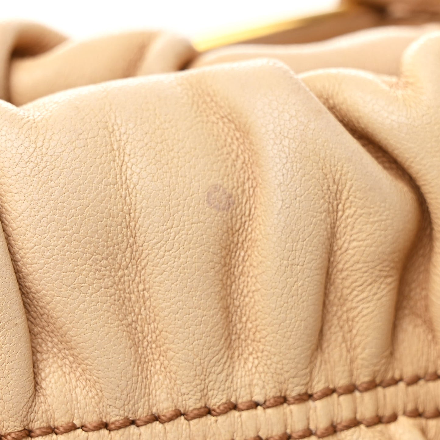 Nappa Gaufre Buckle Satchel Cammello