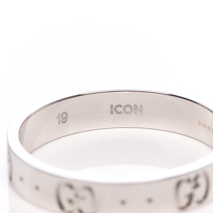 Gucci 18K White Gold 4mm Icon Thin Band Ring 59 8.75 5 of 6
