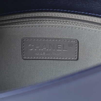 Chanel Metallic Sheepskin Chevron Quilted Medium Vintage Mademoiselle Flap Navy 6 of 11