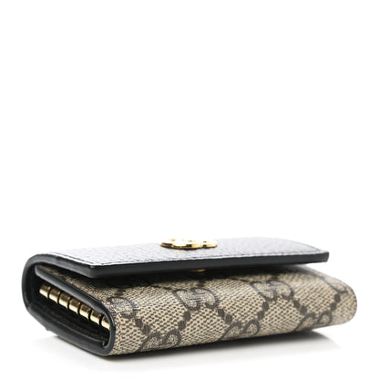 Gucci Dollar Calfskin GG Supreme Monogram GG Marmont 6 Key Holder Case Black Beige Ebony 4 of 9